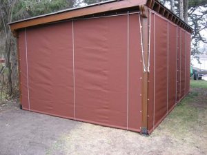 Roll up curtains Lake home